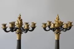 PAIR OF EARLY 19TH CENTURY PATINATED AND GILT BRONZE SIX LIGHT CANDELABRA - 4313448