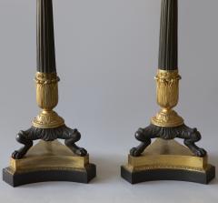 PAIR OF EARLY 19TH CENTURY PATINATED AND GILT BRONZE SIX LIGHT CANDELABRA - 4313449