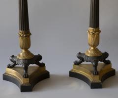 PAIR OF EARLY 19TH CENTURY PATINATED AND GILT BRONZE SIX LIGHT CANDELABRA - 4313450