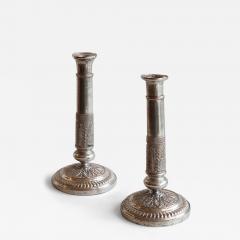 PAIR OF EMPIRE SILVER PLATE CANDLESTICKS - 3980679