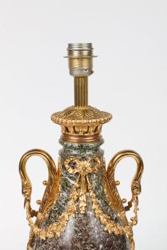 PAIR OF EMPIRE STYLE GILT BRONZE AND LEVANTO MARBLE LAMPS - 2350895