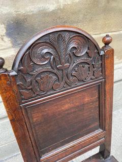 PAIR OF ENGLISH 17TH CENTURY PERIOD OAK HALL CHAIRS - 3434945