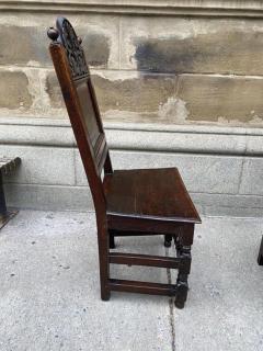 PAIR OF ENGLISH 17TH CENTURY PERIOD OAK HALL CHAIRS - 3434993