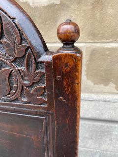 PAIR OF ENGLISH 17TH CENTURY PERIOD OAK HALL CHAIRS - 3434994