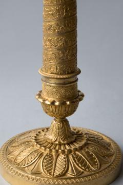 PAIR OF FINE QUALITY FRENCH RESTORATION GILT BRONZE CANDLESTICKS Circa 1815 - 759733
