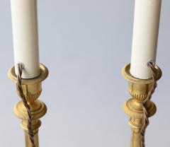 PAIR OF FINE QUALITY GILT BRONZE CANDLESTICKS CONVERTED TO TABLE LAMPS - 4574797