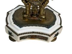 PAIR OF FRENCH 19TH CENTURY BRONZE MARBLE FIVE CANDLE CUP SATYR CANDELABRA - 4503217