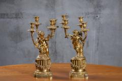 PAIR OF FRENCH DOR BRONZE CHERUB CANDELABRAS - 3411560