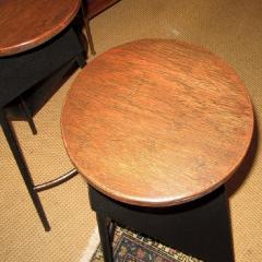 PAIR OF FRENCH INDUSTRIAL METAL AND WOOD STOOLS - 3584953