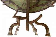 PAIR OF FRENCH IRON FAUX BOIS GARDEN DINING TABLES - 2689543