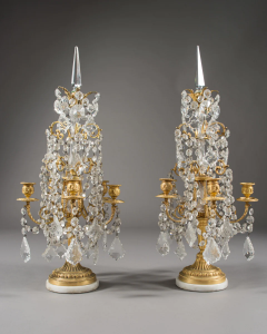 PAIR OF FRENCH LOUIS XVI STYLE GILT BRONZE GIRANDOLES 19TH CENTURY - 3538031