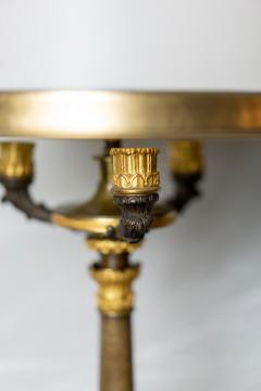 PAIR OF GILT AND PATINATED BRONZE RESTAURATION PERIOD CANDELABRA LAMPS - 3023858