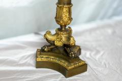 PAIR OF GILT AND PATINATED BRONZE RESTAURATION PERIOD CANDELABRA LAMPS - 3023904