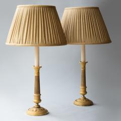 PAIR OF GILT BRONZE EMPIRE CANDLESTICKS CONVERTED TO LAMPS - 897392