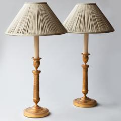 PAIR OF GILT BRONZE EMPIRE CANDLESTICKS CONVERTED TO LAMPS - 1267118