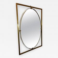 PAIR OF ITALIAN MODERN FLOATING OVAL BRASS MIRRORS - 873229