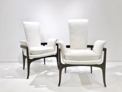 PAIR OF KAGAN STYLE HIGHBACK BOUCLE CHAIRS - 2220311