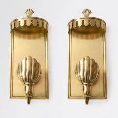 PAIR OF LARGE SWEDISH ART DECO SCONCES WITH SHELL SHADES - 734698