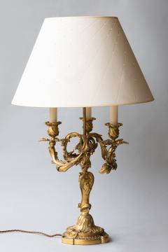 PAIR OF LOUIS XV STYLE ROCOCO CANDELABRA CONVERTED TO LAMPS Circa 1860 - 763759