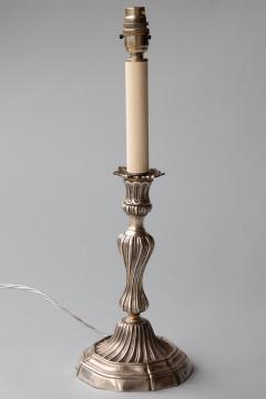 PAIR OF LOUIS XV STYLE ROCOCO CANDLESTICKS CONVERTED TO LAMPS MID 19TH CENTURY - 1003875