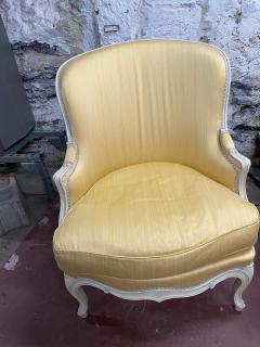 PAIR OF LOUIS XV STYLE YELLOW PAINTED ARMCHAIRS - 2351369