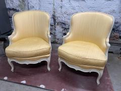 PAIR OF LOUIS XV STYLE YELLOW PAINTED ARMCHAIRS - 2351376