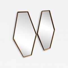 PAIR OF MID CENTURY MODERN DIAMOND HEXAGON MIRRORS - 1718170