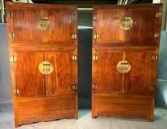 PAIR OF MING DYNASTY PEARWOOD CHEST ON CHEST CABINETS - 2861383