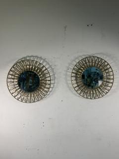 PAIR OF MODERN GILT METAL CAGE FORM MIRRORS - 3328841