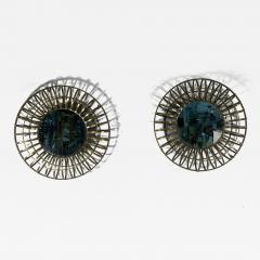 PAIR OF MODERN GILT METAL CAGE FORM MIRRORS - 3341493