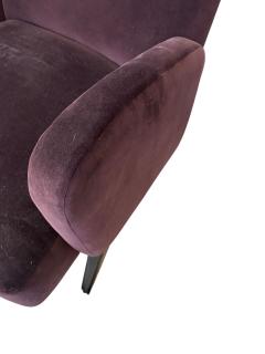 PAIR OF MODERNIST DEEP PURPLE VELOUR ITALIAN WINGBACK CHAIRS - 4463450