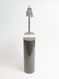 PAIR OF MODERNIST LACQUERED GREY AND BEIGE WOOD TABLE LAMPS - 3083018