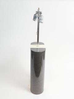 PAIR OF MODERNIST LACQUERED GREY AND BEIGE WOOD TABLE LAMPS - 3083023