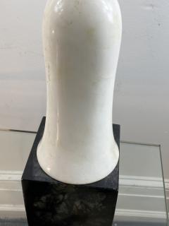 PAIR OF MODERNIST SCULPTED WHITE AND BLACK MARBLE LAMPS - 1204459