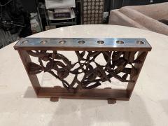 PAIR OF MODERNIST WALNUT STERLING MENORAHS BY DAVID MOSS AND NOAH GREENBERG - 2811065