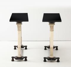 PAIR OF NEOCLASSICAL STYLE MARBLE AND PATINATED BRONZE CONSOLE TABLES - 4228109