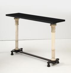 PAIR OF NEOCLASSICAL STYLE MARBLE AND PATINATED BRONZE CONSOLE TABLES - 4228110