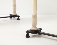 PAIR OF NEOCLASSICAL STYLE MARBLE AND PATINATED BRONZE CONSOLE TABLES - 4228111