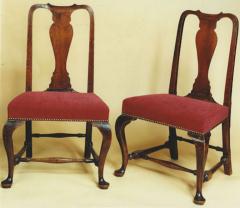 PAIR OF OVERUPHOLSTERED SEAT QUEEN ANNE SIDE CHAIRS - 3060626