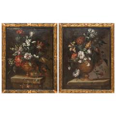 PAIR OF PAINTINGS OF FLOWERS SPANISH SCHOOL 18TH CENTURY - 1271299