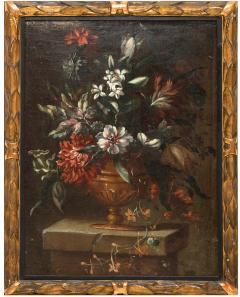 PAIR OF PAINTINGS OF FLOWERS SPANISH SCHOOL 18TH CENTURY - 1271302