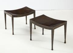 PAIR OF PATINATED AND GILT IRON STOOLS - 1843681