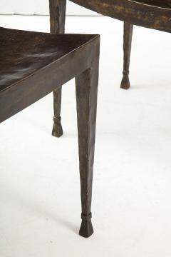 PAIR OF PATINATED AND GILT IRON STOOLS - 2140104