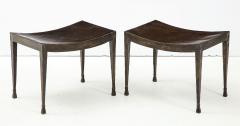 PAIR OF PATINATED AND GILT IRON STOOLS - 2140106