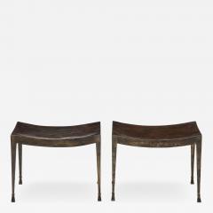 PAIR OF PATINATED AND GILT IRON STOOLS - 2144828