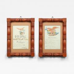 PAIR OF PATRIOTIC WATERCOLORS DEPICTING EAGLES - 3137281