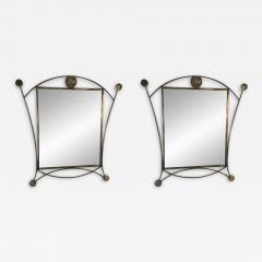 PAIR OF POST MODERN METAL MIRRORS - 2879093