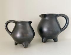 PAIR OF POTERIE PERIGOURDINE BLACK GLAZED POTS - 2563149