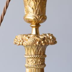 PAIR OF RESTAURATION PERIOD GILT BRONZE CANDLESTICKS CONVERTED TO TABLE LAMPS - 3551154