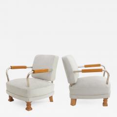 PAIR OF SCANDINAVIAN MODERN CHROME AND ELM ARMCHAIRS - 1670376